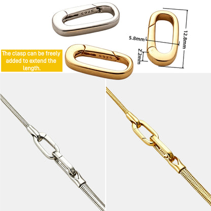 snake chain for women sterling silver 45cm extendable clasp