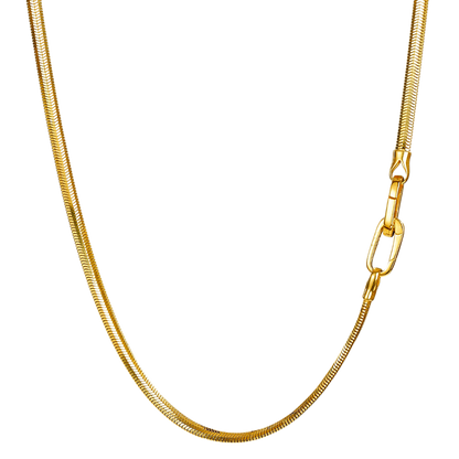 shiny snake chain gold 45cm adjustable length for daily wear