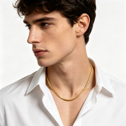 silver snake chain for men 3mm round snake chain durable and flexible