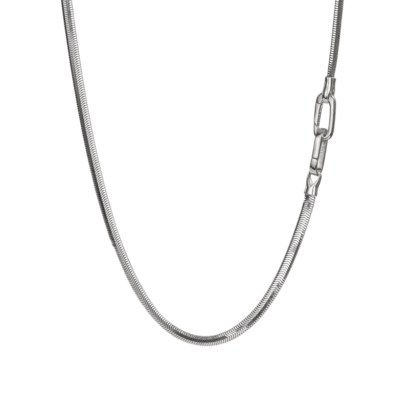 3.0mm mirror polish snake chain necklace S925 sterling silver for unisex