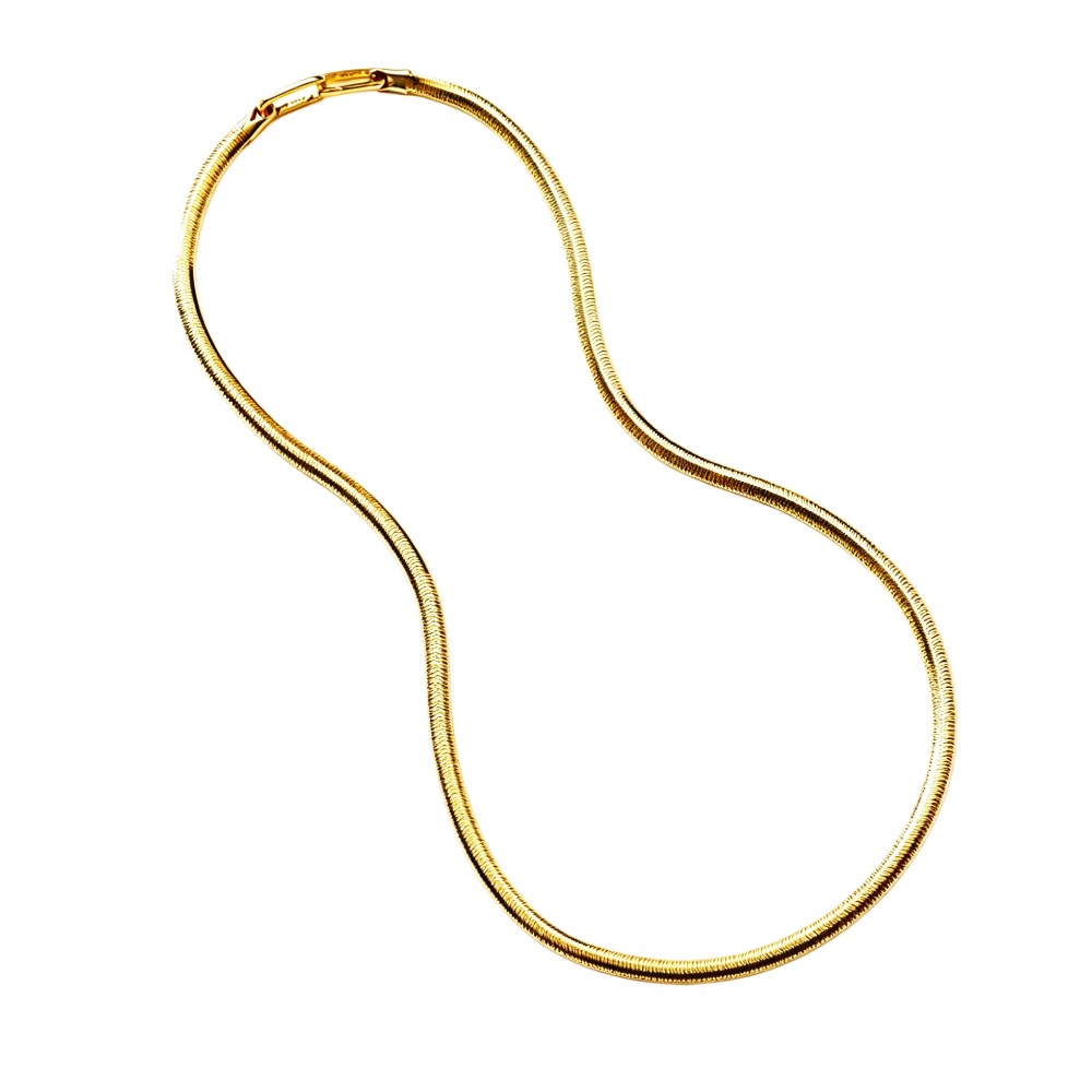 snake design gold chain 18K shiny finish perfect for everyday elegance