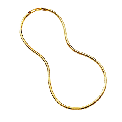 snake design gold chain 18K shiny finish perfect for everyday elegance