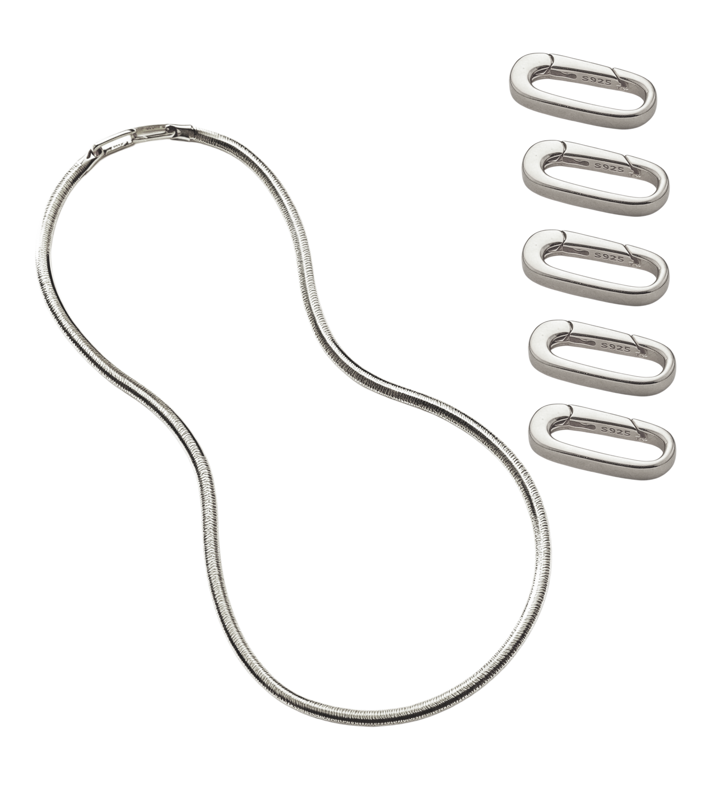 snake design chain 3mm S925 silver soft bone structure Italian style