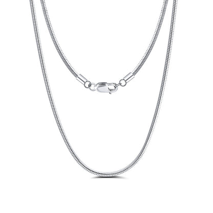  S925 sterling silver 1mm round snake chain necklace silver unisex, platinum finish 40-60cm snake italian chain, smooth snake bone chain for men women daily wear