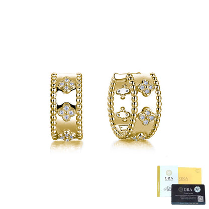 sterling silver four leaf clover earrings 14k gold option