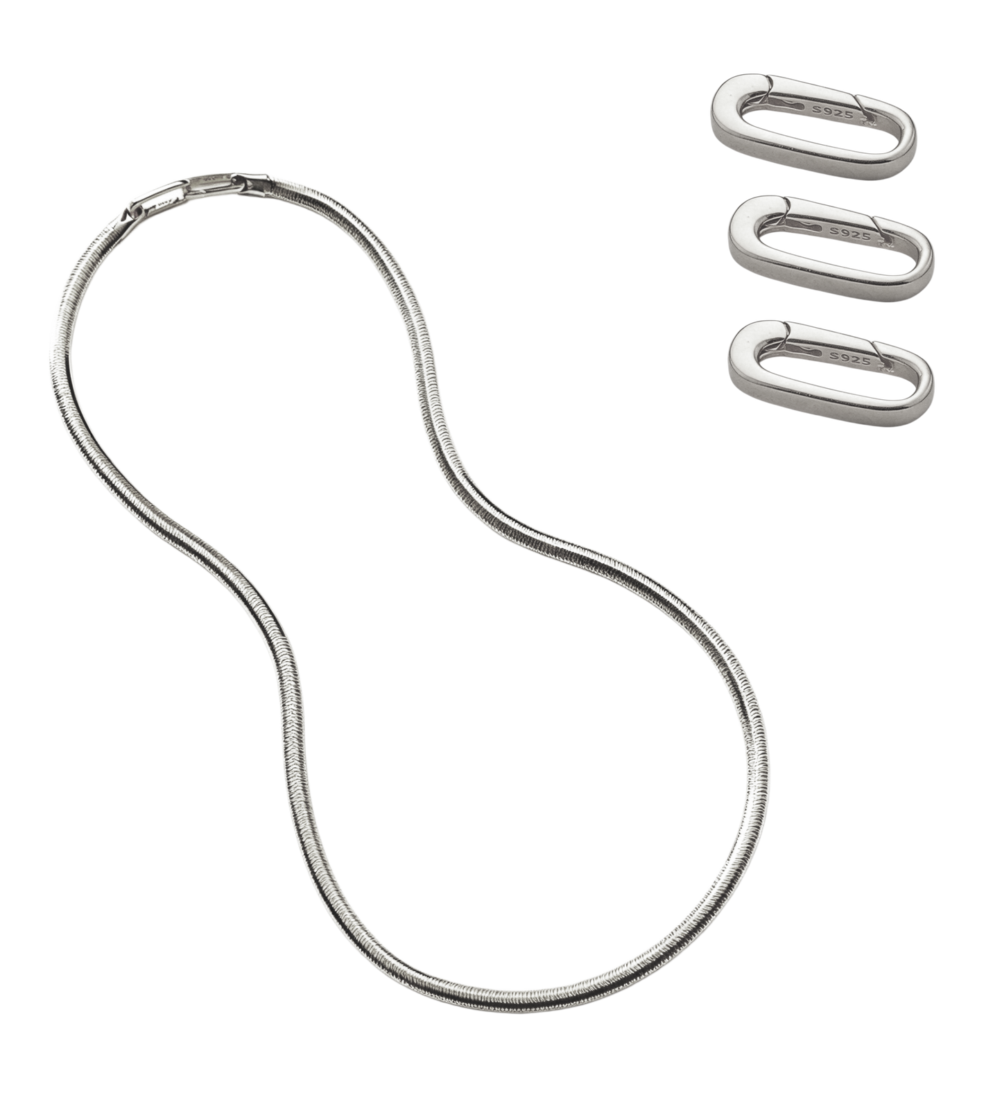 sterling silver snake chain Italian made 3mm mirror polished snake link chain