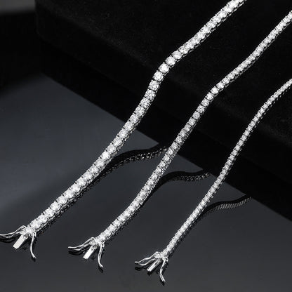 tennis necklace moissanite men 4mm bold sterling silver chain