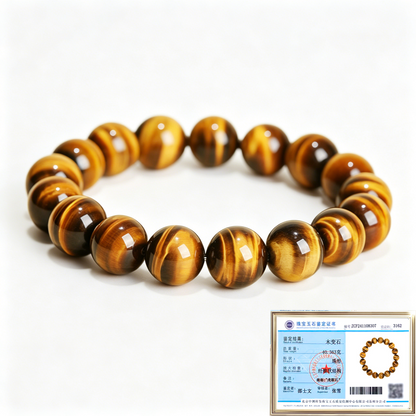Businessman wearing golden tiger eye gemstone string bracelet feng shui energy beads string bracelet for businessman wealth manifestation talisman bracelet