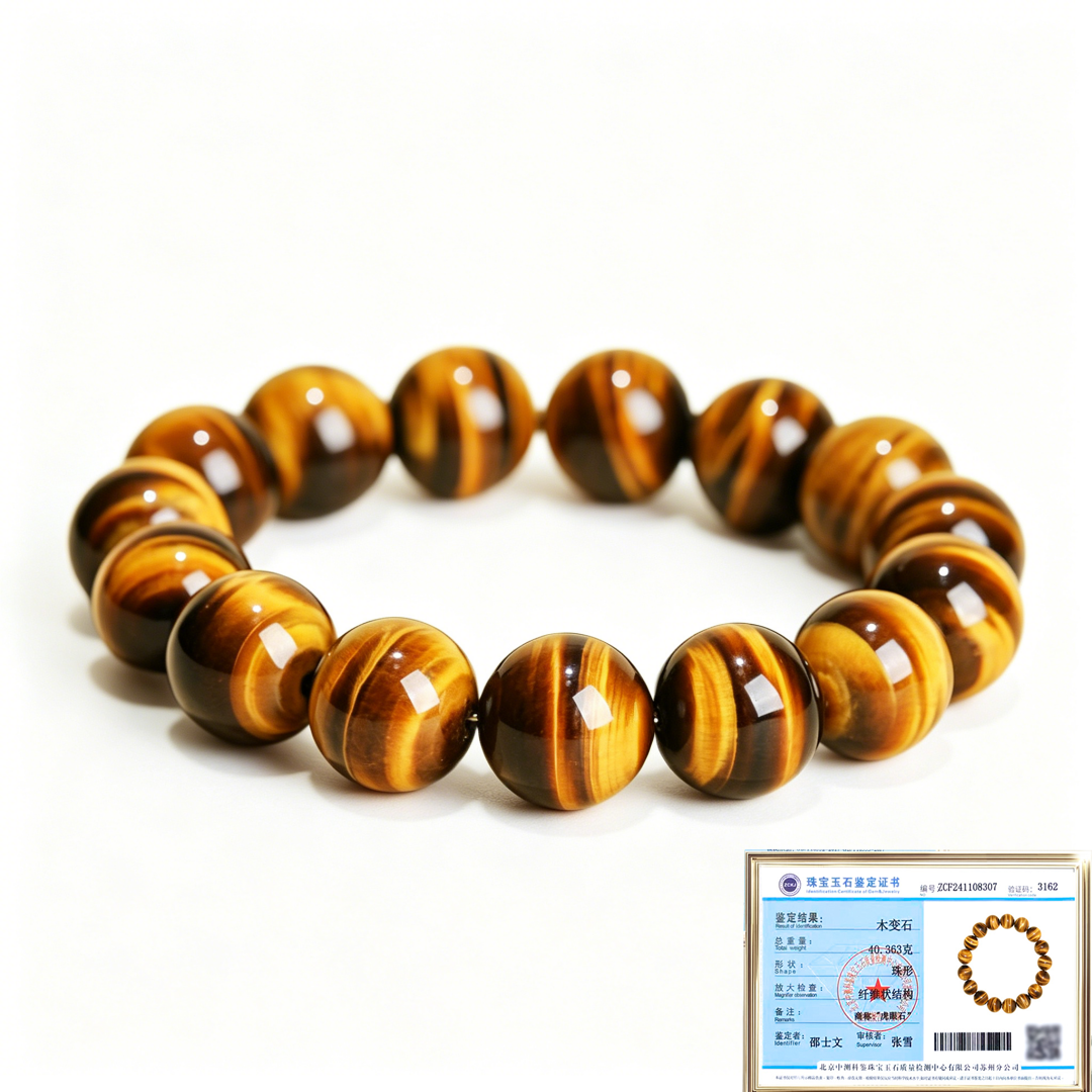 Natural stone charm bracelet gift Natural Golden Tiger's Eye Beaded Bracelet five element grounding feng shui beads string energy shield bracelet block negative energy