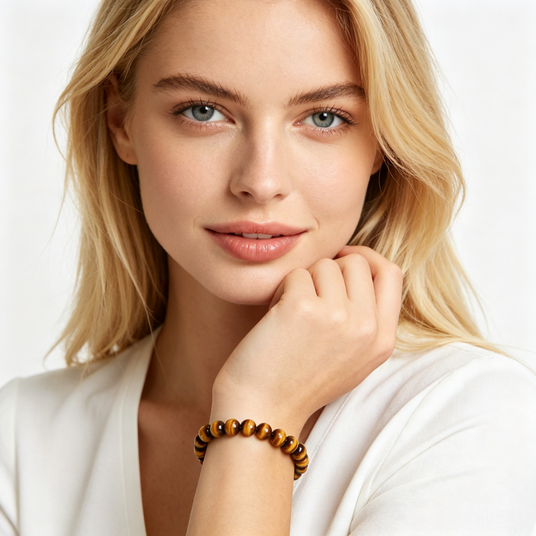 Gemstone String Bracelet golden tiger eye bracelet Protective Charm Bracelet feng shui yellow tiger eye bracelet for abundance businessman wealth luck