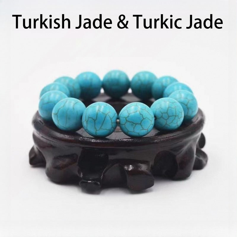 Hand strung genuine turquoise protection talisman bracelet for daily stress relief inner peace emotional stability