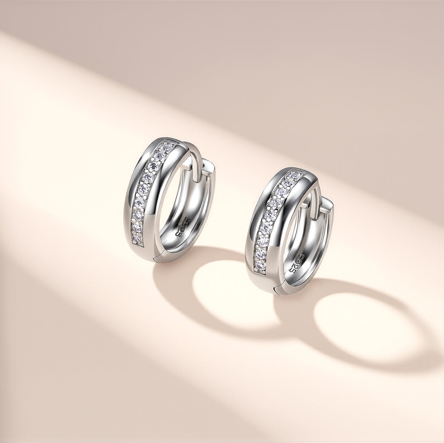 huggie earrings men moissanite pave white gold tone understated masculine